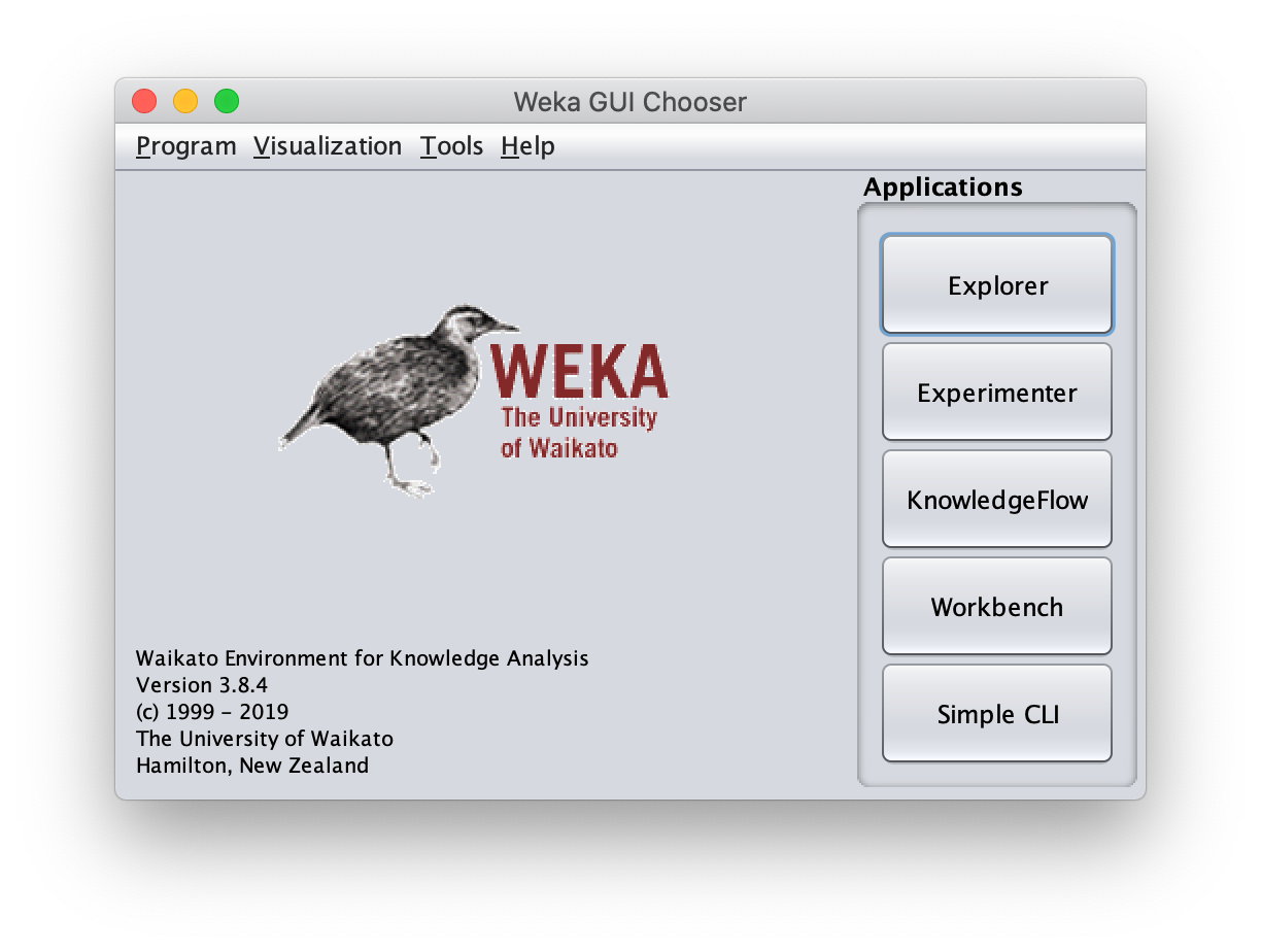 Weka Chooser